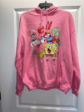Nickelodeon Pink SpongeBob Crew Graphic Hoodie-Size XL